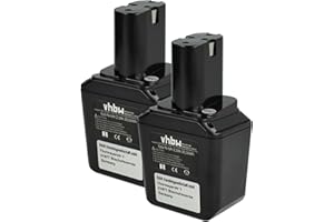 vhbw 2 x NiMH akumulator 2100 mAh (9,6 V) do narzędzi elektrycznych Bosch seria GSR 1. generacja z akumulatorem 9, 6 V jak 2607300002, BH-964N