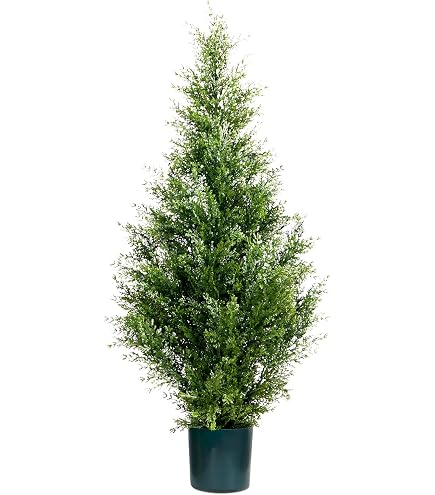 45 cm, cipresso artificiale, taglio a forma di sfera, albero a sfera con spiedo di terra, bombe addominali, conifere, per esterni, albero di bosso, per esterni, per fronte, portico, giardino