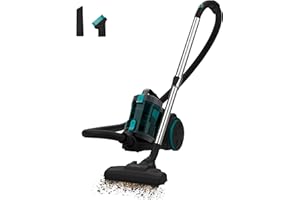 Cecotec Aspirador de Trineo sin Bolsa Conga Rockstar Cyclonic XL. 890W, Depósito Gran Capacidad 2.5L, Filtro Alta Eficiencia, Tubo Telescópico Metálico Ajustable y Accesorios para Muebles y Esquinas