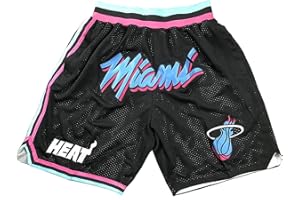 DUOROUPUTAO - Pantalones Cortos Hombre, de Miami Heat City Edition, para Adultos, de Baloncesto para Hombre Shorts de Entrenamiento de Secado rápido con Bolsillos