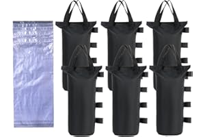 CACTIYE Canopy Weight Sand and Water Storage, Heavy Duty Tent Anchor, 19.7 x 7.9 inches, Black (6 sandbags+6 water bags)