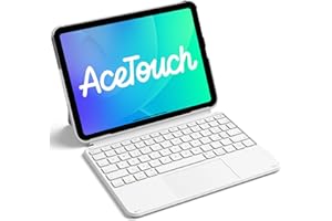 Inateck Custodia Tastiera per iPad 11a/10a Gen, iPad 10a (10,9")/11a Gen (2025 A16), Air 11" M3/M2, Air 6/5/4a, Pro 11 4a-1a, Tastiera Ultralight Rimovibile con Touchpad, Bianco AceTouch
