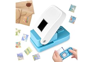 Stämpelstansning, stansning frimärkesform, bärbar stämpelstansare med vågig kant, pappersstansare, rektangulär frimärksstansare för gör-det-själv scrapbooking kartong, kuvert, etiketter, hål