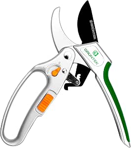 Sécateur Professionnel à Cliquet Grüntek - Coupe Branches Jusqu'à 24 Mm, Lame SK5, Poignées Aluminium