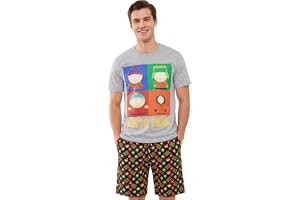 Get Trend – South Park pyjamas män kort XS-3XL bekväm sommarpyjamas män t-shirt och shorts, roliga presenter för män och tonåringar