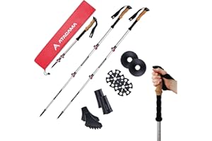Atacama Bastoni da trekking telescopici – in carbonio 3k e alluminio 7075 Nordic Walking con manico in sughero per uomo e donna – angolo regolabile facilmente allungabile