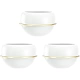 Amazon Basics Pflanztopf für die Wandaufhängung, rund, Weiß / Messingfarben, 3 Stück