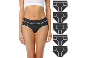 wirarpa Bragas Talle Alto Algodón para Mujer Culotte Braguita de Cintura Alta Cómodo 5 Pack