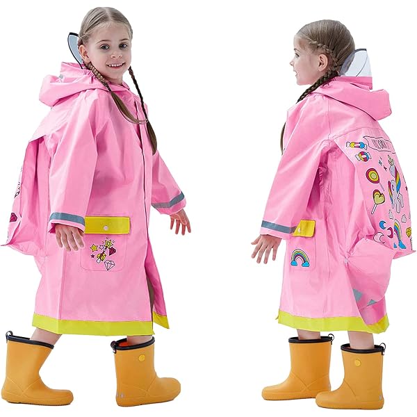 Posijego Imperméables à Capuche Mi-Longs pour Garçons et Filles, Manteau de Pluie Léger et Compressible pour Extérieur Posijego Imperméables à Capuche Mi-Longs pour Garçons et Filles, Manteau de Pluie Léger et Compressible pour Extérieur
