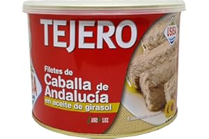 Filetes de Caballa en Aceite Girasol - 1 Lata x 1170 g - TEJERO - Conserva de Pescado