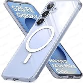 Rongep [Mag-Mika] Samsung Galaxy S25 FE i&ccedil;in Şeffaf Telefon Kılıfı [MagSafe ile Uyumlu] G&uuml;&ccedil;l&uuml; Manyetikli S25 Fe Koruyucu Sara