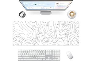 Giecy Tappetino mouse XXL gaming,Mousepad 800 x 300mm, tappetino scrivania grande dimensioni con base in gomma antiscivolo per tastiera, PC(Linea al neon)