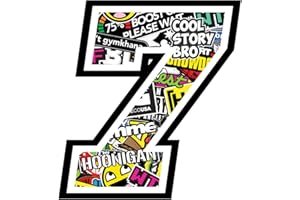 GAMESMONKEY Adesivo NUMERO GARA- misura 12 cm -Gara Cross PistaAuto Moto Stickers (7, Stickerbomb)
