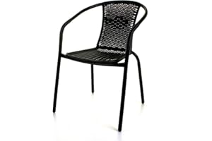 Marko Outdoor Black Outdoor Wicker Rattan Bistro Chair Metal Frame Woven Seat Indoor Outdoor (2 Chairs)