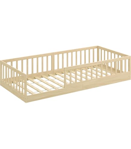 Lit Montessori Enfant 90x190cm Need Sleep - Bois Épicéa Naturel, Barrière Amovible, Fabriqué En Europe - 5