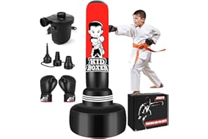 NZQXJXZ Saco de Boxeo con Soporte 180cm-Saco de Boxeo Pesado autoinflable Mejorado con Guantes y Bomba de Aire incorporada, Saco de Kickboxing y Hombres para Entrenamiento MMA Muay Thai Fitness Principiantes