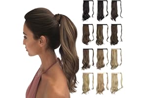 ‎SOFEIYAN Sofeiyan Pferdeschwanz Haarteil Lockig Haarverlängerung Extension Pferdeschwanzverlängerung Synthetisches Natürliches Gewelltes Haarteil Wrap Around Pony Tail Hair Extensions 38cm