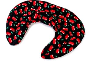 GIRAFFENLAND Cuscino del collo, cherry-black. Cuscino termico con semi di colza. Cuscino cervicale, terapia caldo e freddo