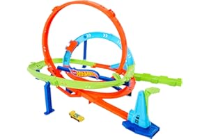 Hot Wheels Let's Race Netflix - Toy Car Track Set, Action Loop Cyclone Challenge Track Set, 2 Ways to Play & Easy Storage, with 1:64 Scale Toy Car, HXM94
