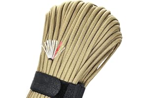 PSKOOK Paracord Survival Cord with Waxed Tinder Fishing Line Cotton Thread Outdoor Commercial Grade Braided Fire Parachute Cord Ropes