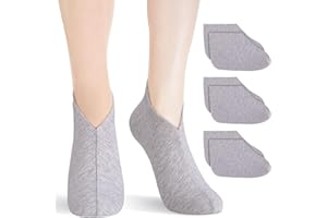 Segus Cotton Socks for Moisturising, 3 Pairs Foot Socks Moisturising, Breathable and Reusable, for Feet Care, Cracked Heel Treatment, Women and Men (Grey)
