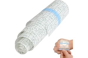 PEWCAY Cerotti Impermeabili Per Doccia,pellicola Tattoo,dermalize TattooNastro Per Tatuaggi Impermeabile 15 Cm X 2 M + 5 Pellicole Trasparenti Con Anello Impermeabile 12 X 12 Cm