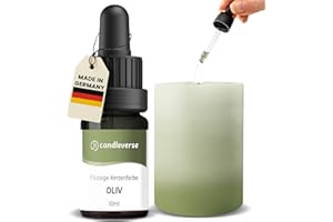 Candleverse Premium Flüssige Kerzenfarbe [Oliv] | Hochkonzentrierte Farbe für DIY Kerzenherstellung | 10ml Flasche