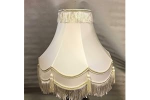 CAPRICAN Ivory/Cream Iceberg Double Scallop Tassel Lampshade 10" 12" 14" 16" 18" 22" (12 inch Shade)
