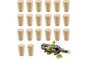 JEUFUN 20pcs Wine Corks,Wooden Tapered Cone Bottle Stopper,Wood Cork Plugs Natural Soft Wood Replacement Corks for Wine, Beer, Liquor Bottles and Crafts(25x35mm)