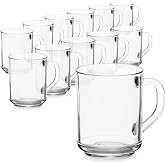 com-four&reg; 12 x Tea and Coffee Cup with Handle, Ideal for Hot Drinks | cocoa - latte macchiato and cappuccino