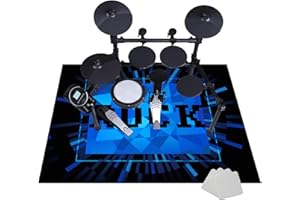 JAEVKWZY Schlagzeugteppich Elektrisches Schlagzeug Teppich Drum Teppich Professionelles rechteckiges Schallschutz Trommelmatte Music Carpet Innen und Außen Trommelteppich für Studio Wohnung 140 x 120 cm