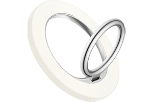 GVIEWIN Soporte magnético para Anillo de teléfono, Compatible con MagSafe, Soporte Ajustable para iPhone 16 Pro Max/Pro/Plus/15/14/13/12 Series/Otros teléfonos, Accesorios magnético (Blanco)