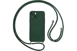 Vauki handyband Hülle für iPhone 13 Mini mit Band, HandyHülle mit Kordel, Weich Silikon TPU Stoßfest Bumper mit Kette zum Umhängen für iPhone 13mini, Lanyard - Grün