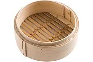circulor Cuiseur À Vapeur en Bambou, Idéal pour La Dim Sum Et Légumes, Cuit À La Vapeur Riz À La Feuille Lotus