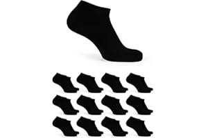 Basic Treasure Lot de 12 paires de socquettes de sport unisexes – Coton respirant – Chaussettes basses – Noir, blanc ou gris