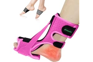 Plantarelief Plantarfasziitis Nachtschiene: Plantar Fasciitis Relief Brace, 2 Verstellbare Riemen Nachtschiene Fersensporn Frauen Männer, Knöchelbandage Plantarfasziitis, Achillessehnenentzündung Rosa
