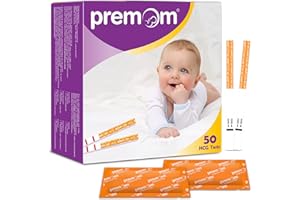 Premom hCG Pregnancy Test Strips: 50 Individually Wrapped Pregnancy Test Kit Powered by Premom Ovulation Predictor | hCG Urine Pregnancy Test Strips in Bulk