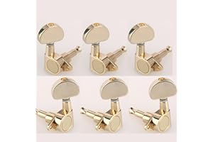 Musiclily 3x3 Scellée Mécaniques Guitare pour Epiphone Les Paul Guitare électrique Acoustique, Doré avec Demi-lune Boutons