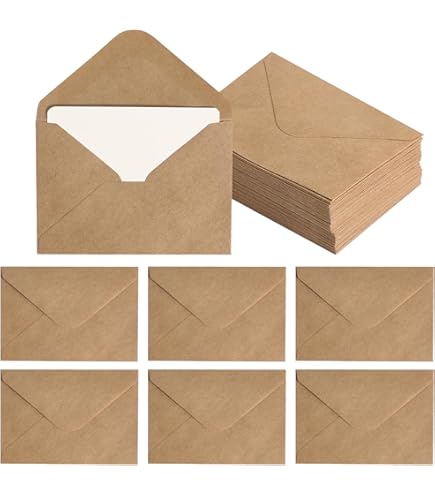 Lot de 100 mini enveloppes en papier kraft marron - Pour argent, pièces