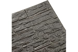 RAY-VELOCITY WANWEITONG 3D Papel Pintado ladrillo, PE de Espuma de 3D Wallpaper, DIY Pared Pegatinas Decoración de Pared en Relieve Piedra de ladrillo Para Casa Oficina (1 Pc, Gris)