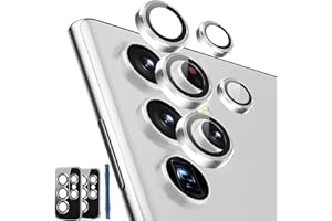 IMBZBK [5+5 Stück] Kamera Schutzfolie für Samsung Galaxy S23 Ultra Kameraschutz Panzer Schutz Glas Kamera Schutz Zubehör Gehärtetes Glas mit Aluminiumrand Camera Glass Protector 5G Hülle, Silber