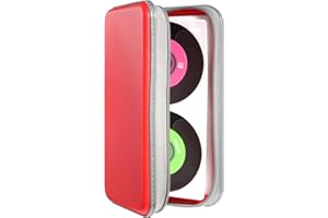 UENTIP CD Case,DVSICK 96 Capacity CD/DVD Case Hard Plastic Case Holder CD Holder Organizer Wallet Protective DVD Holder Storage (Red)
