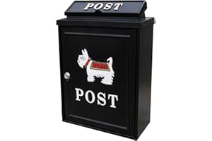 ARBORIA POSTBOX COLLECTION BY PRICE CRUNCHERS - Lockable Heavy Duty Secure Wall Mounted Letter Mail Post Box Stainless Steel (2. Scottish Scotty Dog)