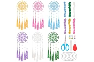 INFUNLY 6 Set Small Dream Catchers Bulk Simple Weaving DIY Mini Dream Catcher Kit Make Your Own Dream Catcher Kit for Adults with Instruction for Bag Pendant Car Mirror Decor Backpack Charm