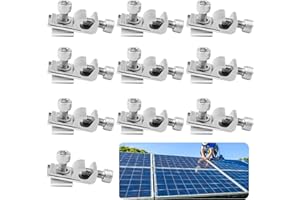 QOOLOO 10 terminales de tierra para panel solar, clips de montaje solar estándar, sistema de montaje fotovoltaico