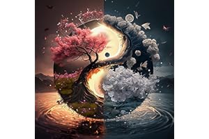 YMJD 11CT - Kit de punto de cruz para principiantes, bordado impreso Cross Stitch (Luna 36 × 36 cm)