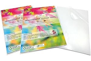 EVG Evergreen Goods 20 Sheets A4 Transparent Glossy Vinyl Sticker Paper | Inkjet Printable | Clear Sheets for Labels & Stickers | Non-Waterproof | HD Sticker | Use for Office, Home & Multipurpose