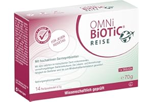 ‎OMNI BIOTIC OMNi BiOTiC Reise | 14 Portionen (70g) | 10 Bakterienstämme | 5 Mrd. Keime pro Tagesdosis | Pulver | Vegan | Glutenfrei | Lactosefrei | Zur täglichen Anwendung