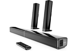 Oakcastle SB80 Barre De Son Home Cinema sans Fil | Enceinte pour Téléviseur | Bluetooth 5.1 HDMI Arc, Optique, AUX et USB Soundbar Enceintes | Barre De Son Caisson De Basse