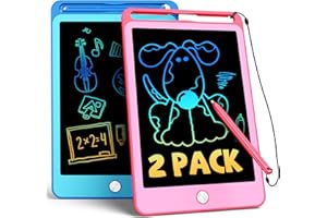 TEKFUN 2 Lot Tablette D'éCriture LCD pour Enfants,10 Pouces Tablette Dessin de Cadeaux RéUtilisables,Jouets éDucatifs pour Enfants Cadeau d'anniversaire pour GarçOns Filles 3 4 5 6 7 8 Ans